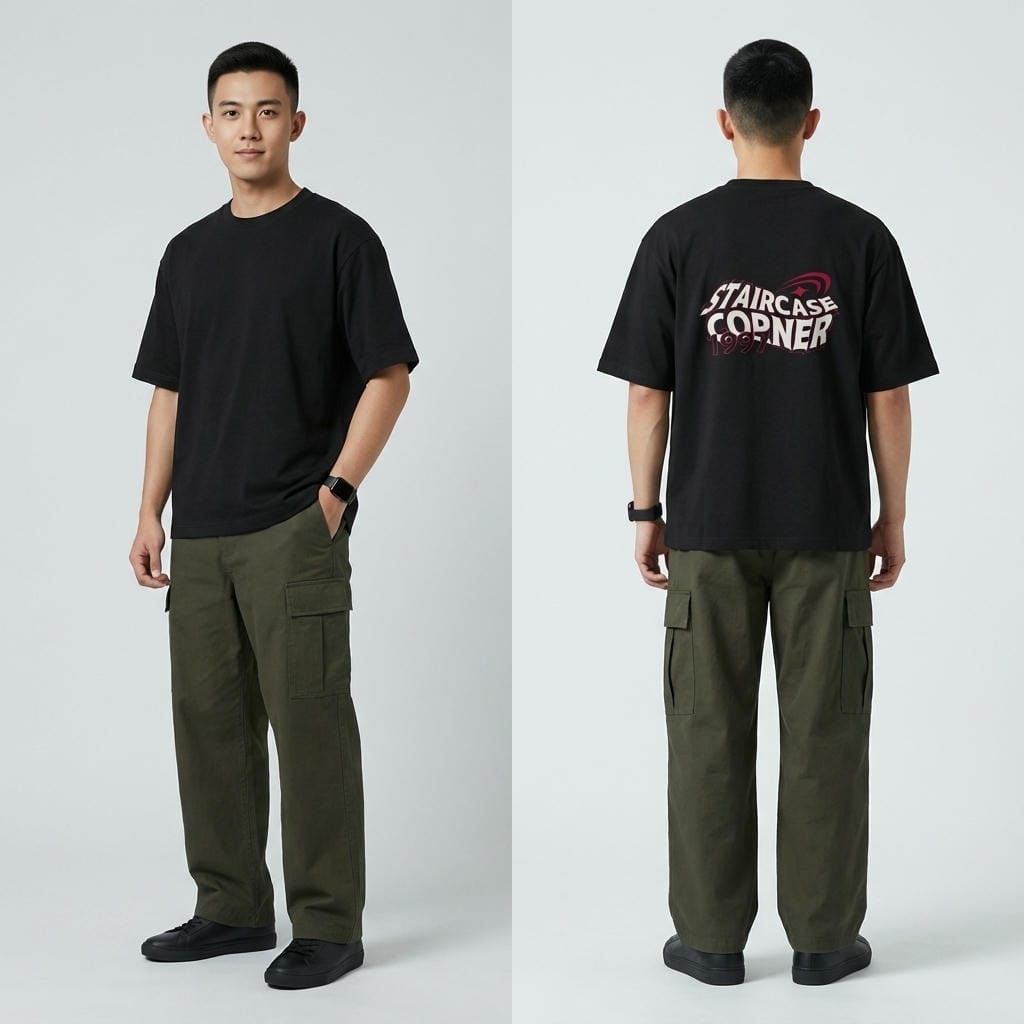 Alternative view of Áo phông unisex nam nữ form rộng oversize CORNER chất cotton co giãn thấm hút mặc đôi mặc nhóm ReYES ROT014