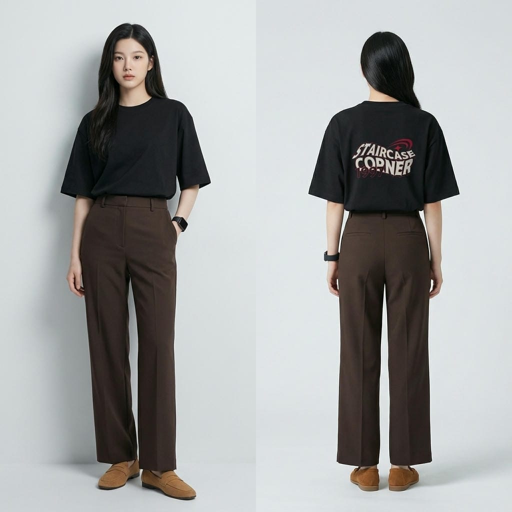 Áo phông unisex nam nữ form rộng oversize CORNER chất cotton co giãn thấm hút mặc đôi mặc nhóm ReYES ROT014 - Ảnh 4