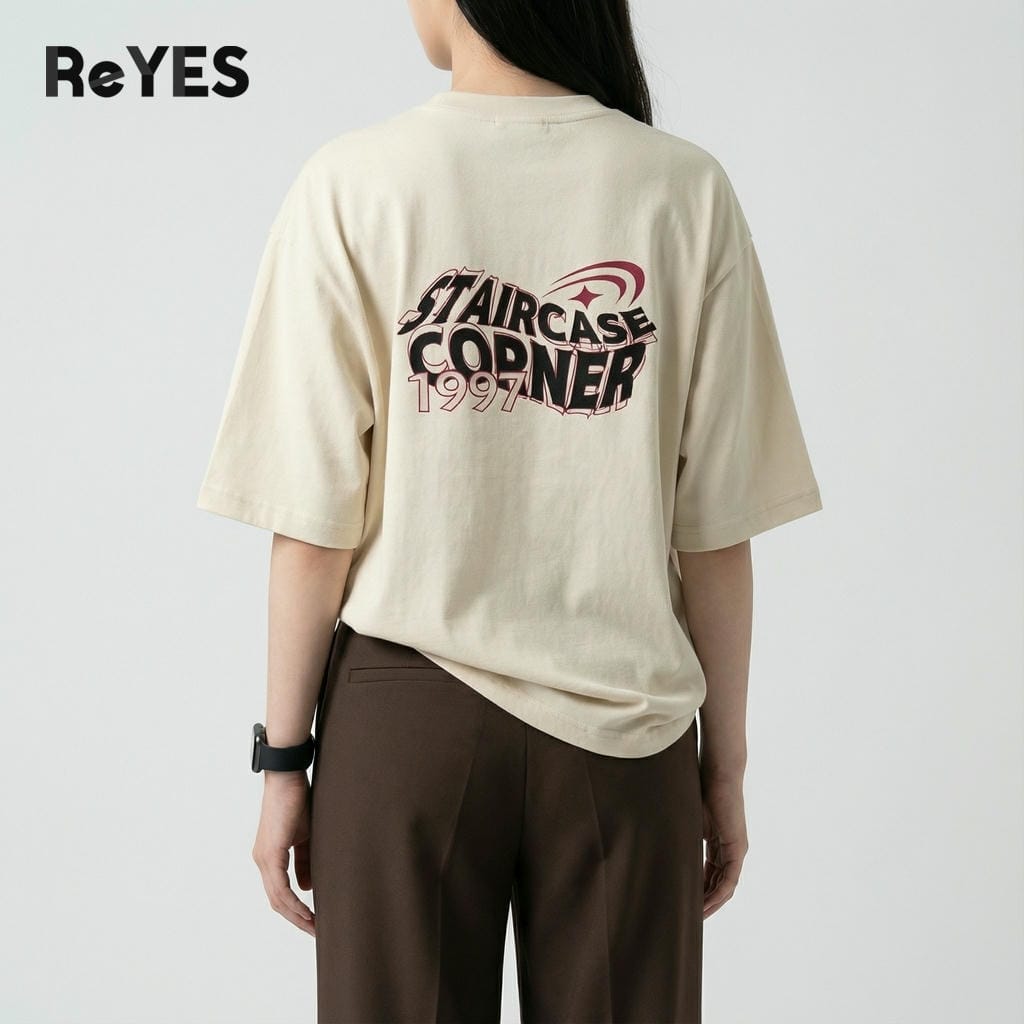 Áo phông unisex nam nữ form rộng oversize CORNER chất cotton co giãn thấm hút mặc đôi mặc nhóm ReYES ROT014 - Ảnh 8