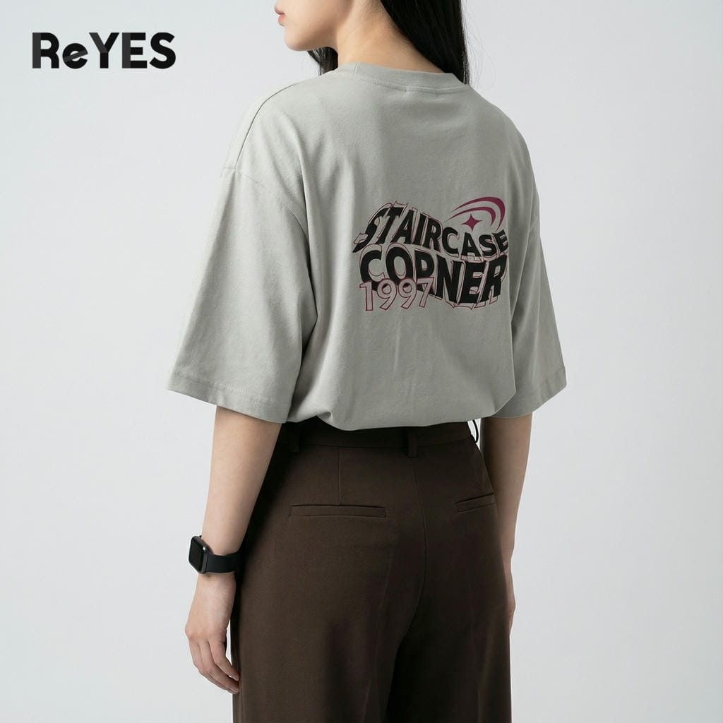 Áo phông unisex nam nữ form rộng oversize CORNER chất cotton co giãn thấm hút mặc đôi mặc nhóm ReYES ROT014 - Ảnh 9