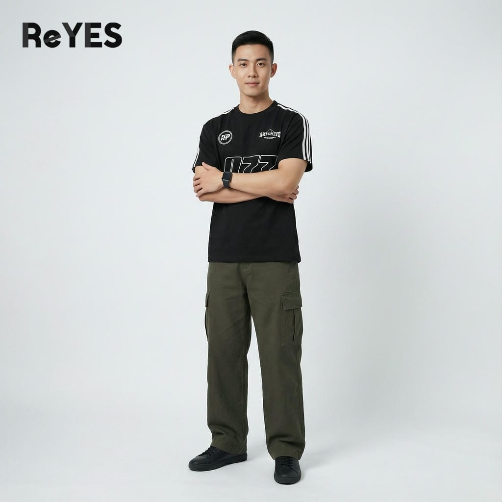 Áo phông unisex nam nữ oversize 077, chất cotton CPAU mềm mịn thoáng mát, dễ phối đồ đi học đi chơi ReYES RUS006 - Ảnh 4