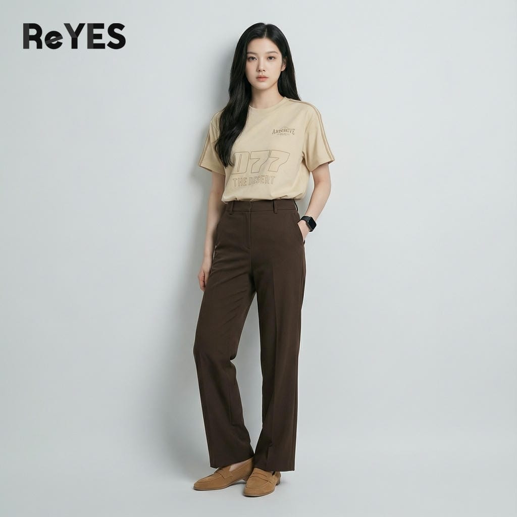 Alternative view of Áo phông unisex nam nữ oversize mẫu 077 sọc vai cá tính, chất thun cotton dày dặn đi học đi chơi ReYES RUS006