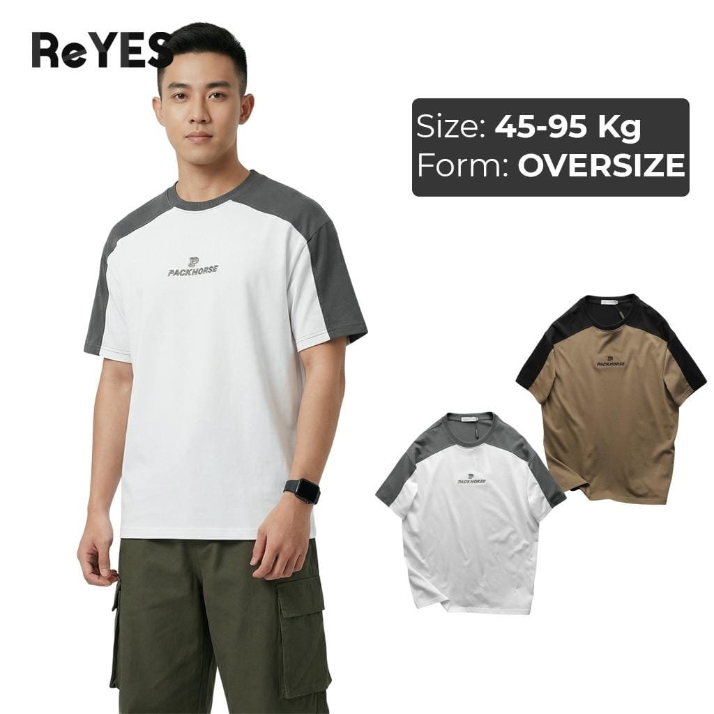 Áo phông unisex nam nữ oversize phối màu trendy vải cotton cao cấp, áo thun unisex basic form rộng  ReYES ROT009