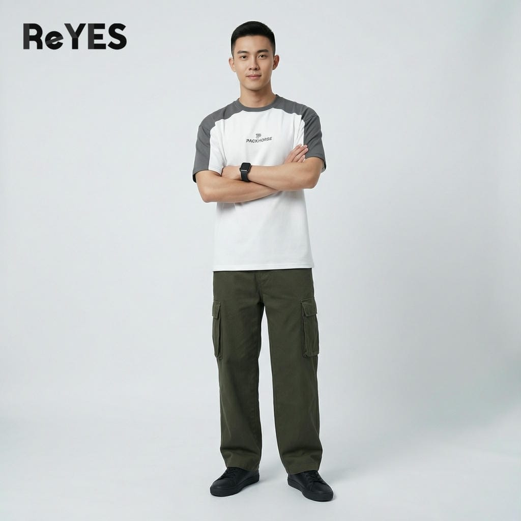 Áo phông unisex nam nữ oversize phối màu trendy vải cotton cao cấp, áo thun unisex basic form rộng ReYES ROT009 - Ảnh 3