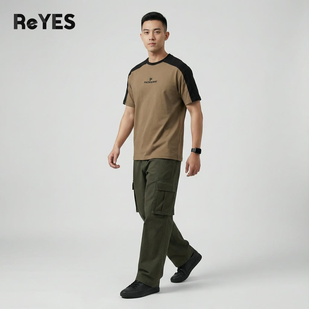Áo phông unisex nam nữ oversize phối màu trendy vải cotton cao cấp, áo thun unisex basic form rộng ReYES ROT009 - Ảnh 5