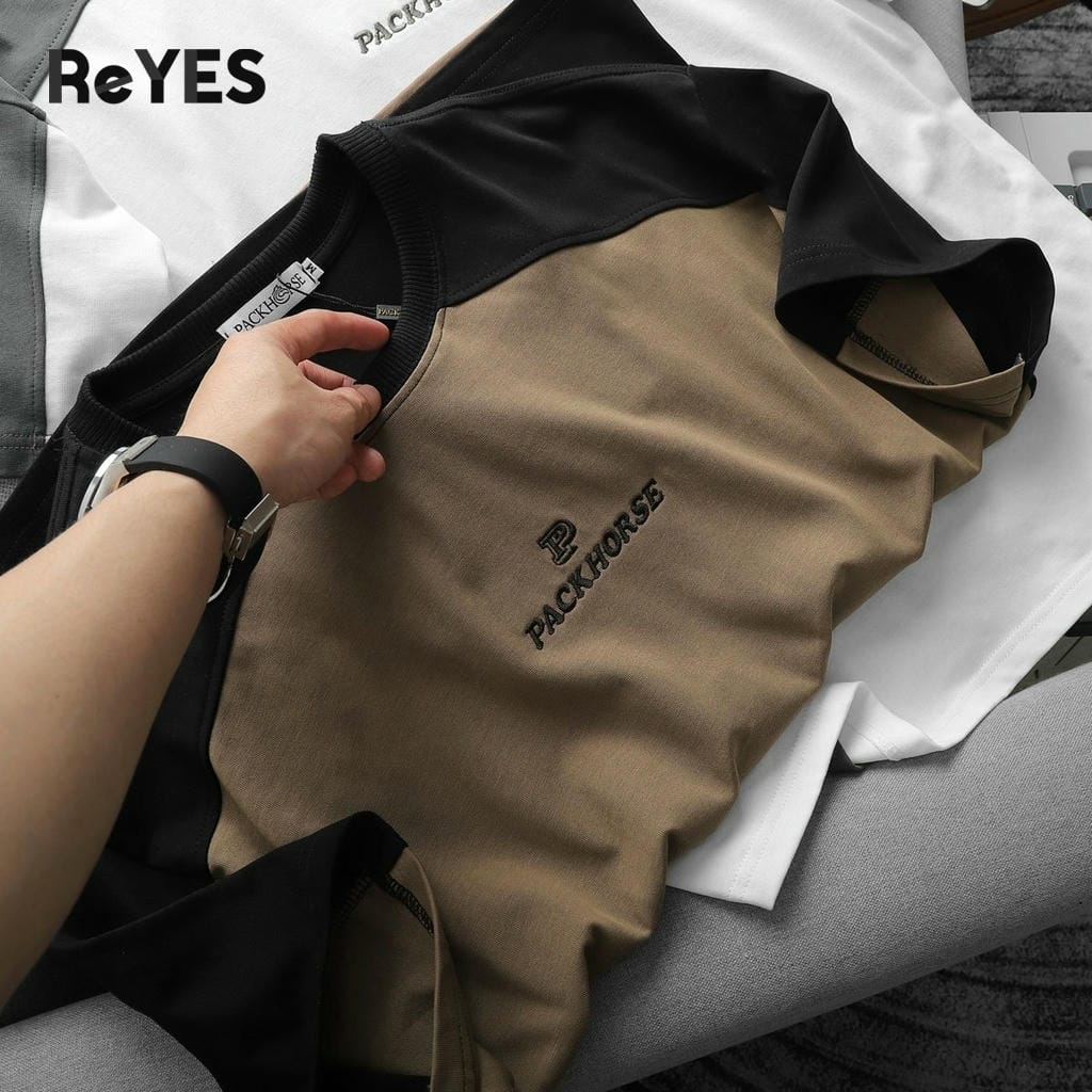 Áo phông unisex nam nữ oversize phối màu trendy vải cotton cao cấp, áo thun unisex basic form rộng ReYES ROT009 - Ảnh 8