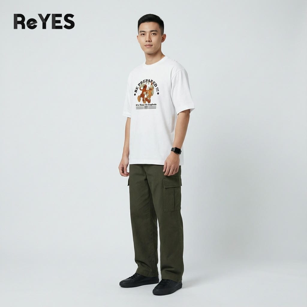 Alternative view of Áo phông unisex nam nữ oversize ReYES ROT016 áo thun nam nữ form rộng tay lỡ nhiều màu phong cách năng động