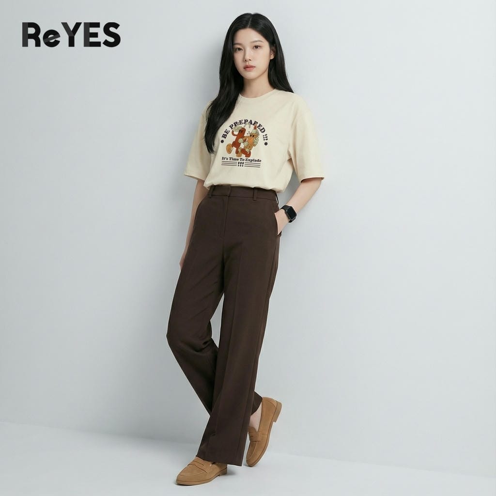 Áo phông unisex nam nữ oversize ReYES ROT016 áo thun nam nữ form rộng tay lỡ nhiều màu phong cách năng động - Ảnh 4