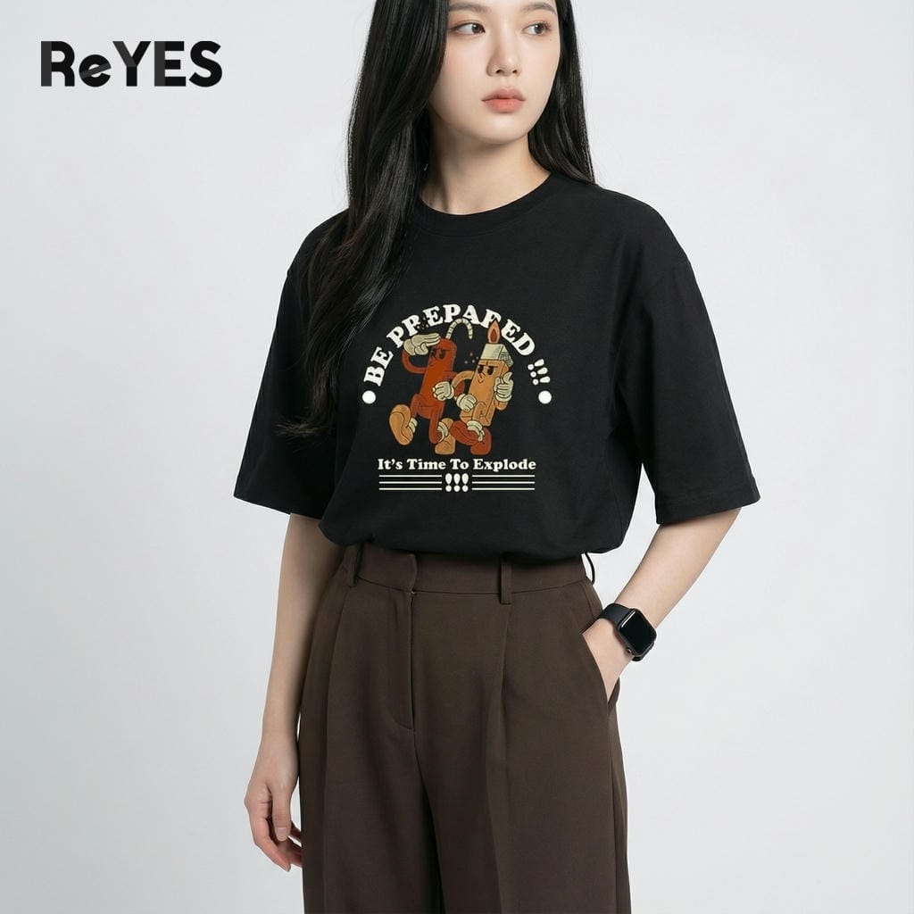 Áo phông unisex nam nữ oversize ReYES ROT016 áo thun nam nữ form rộng tay lỡ nhiều màu phong cách năng động - Ảnh 6