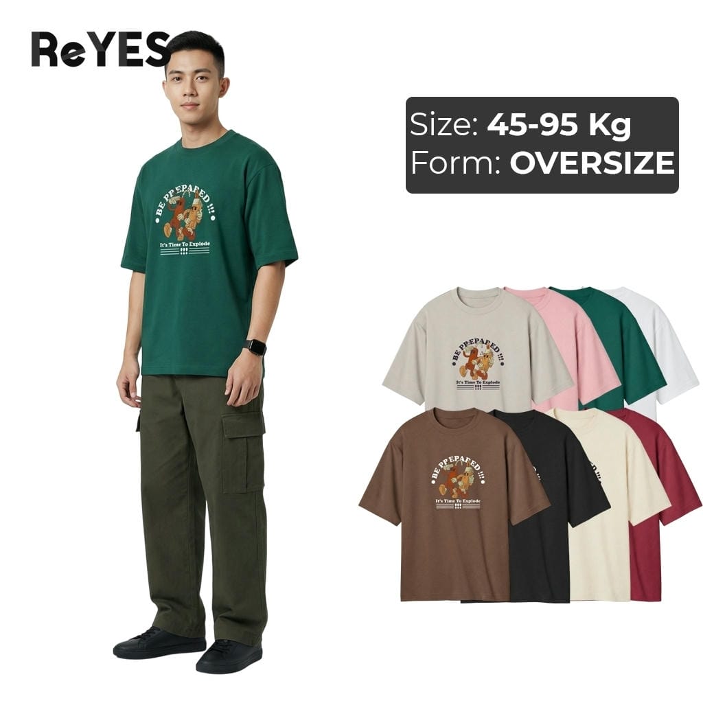 Áo phông unisex nam nữ tay lỡ cổ tròn in họa tiết hoạt hình chất mát áo thun oversize mặc đôi nhóm ReYES ROT016