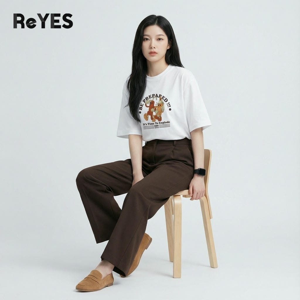 Alternative view of Áo phông unisex nam nữ tay lỡ cổ tròn in họa tiết hoạt hình chất mát áo thun oversize mặc đôi nhóm ReYES ROT016
