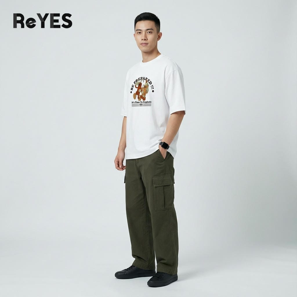 Áo phông unisex nam nữ tay lỡ cổ tròn in họa tiết hoạt hình chất mát áo thun oversize mặc đôi nhóm ReYES ROT016 - Ảnh 6