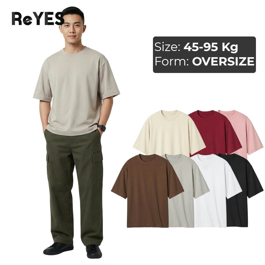 Áo phông unisex nam nữ tay lỡ form rộng cotton trơn nhiều màu basic mặc đôi outfit dạo phố phối đồ đẹp ReYES ROT002