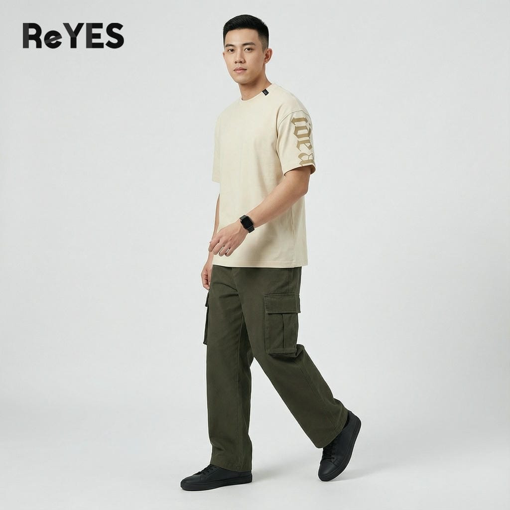 Alternative view of Áo phông unisex nam nữ tay lỡ form rộng mặc đôi đi học, áo thun Oversize Cotton mát mịn dễ phối ReYES ROT008
