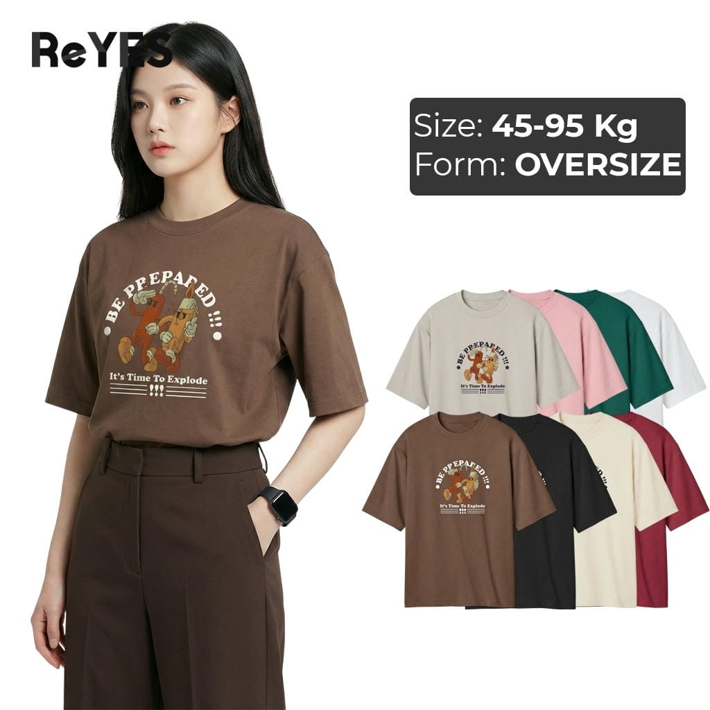 Áo phông unisex nam nữ tay lỡ Local Brand style hình in hoạt hình áo thun oversize đi học ReYES ROT016