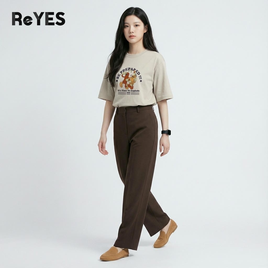 Áo phông unisex nam nữ tay lỡ Local Brand style hình in hoạt hình áo thun oversize đi học ReYES ROT016 - Ảnh 6
