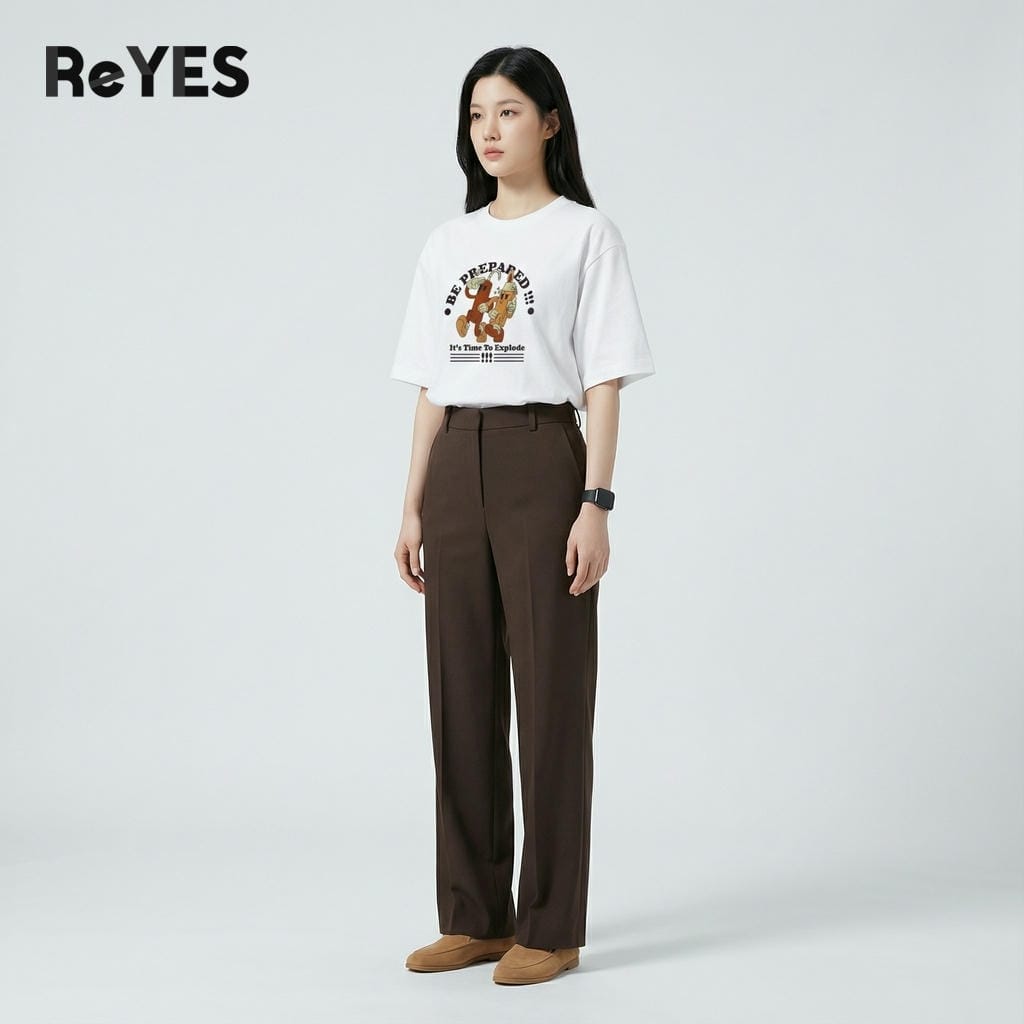 Áo phông unisex nam nữ tay lỡ Local Brand style hình in hoạt hình áo thun oversize đi học ReYES ROT016 - Ảnh 8