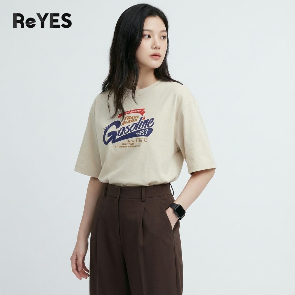 Áo phông unisex nam nữ tay lỡ ReYES ROT005 vải 100% cotton thấm hút mồ hôi mặc đôi mặc nhóm cá tính - Ảnh 5