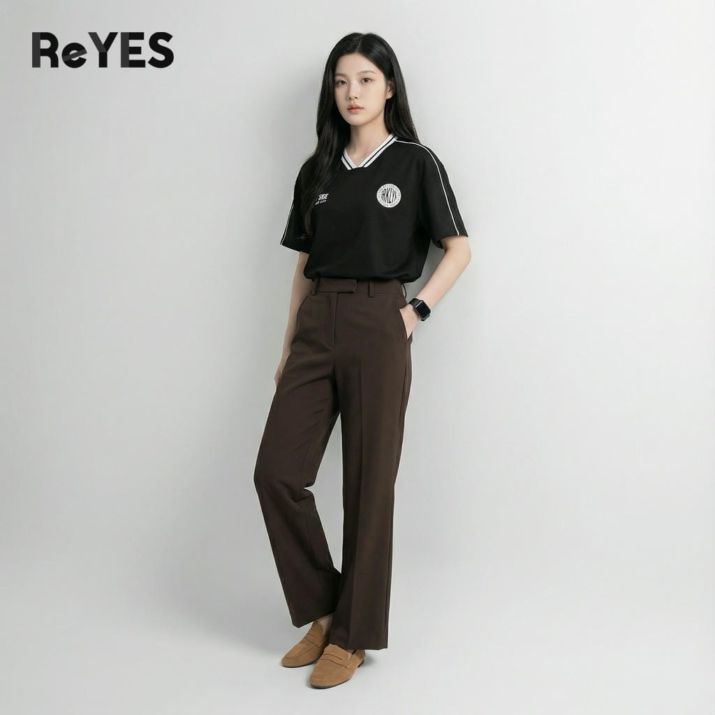 Alternative view of Áo phông unisex nam nữ tay lỡ West New York - Áo thun unisex oversize mặc đôi đi học đi chơi vải mịn mát ReYES RUS001