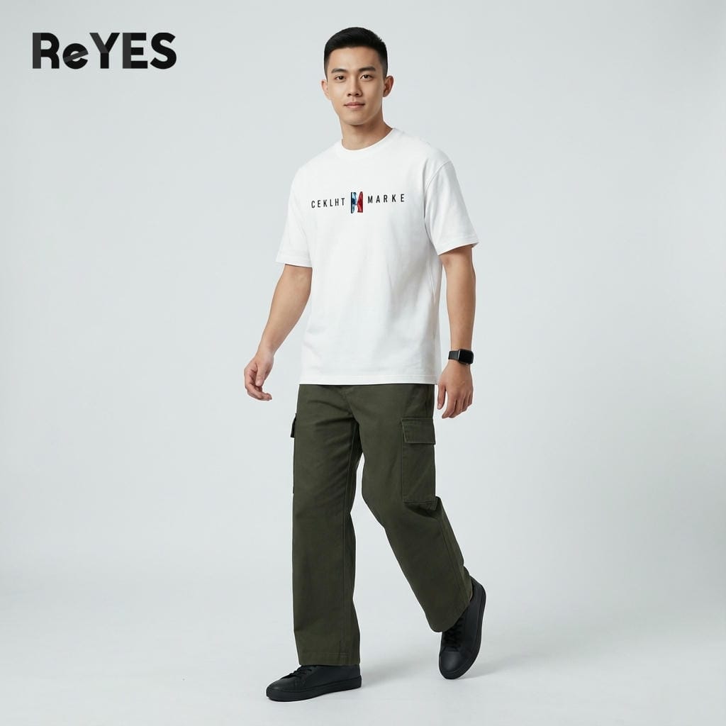 Alternative view of Áo phông unisex nữ nam cổ tròn tay ngắn chất cotton cao cấp áo thun oversize basic phong cách streetwear ReYES ROT001