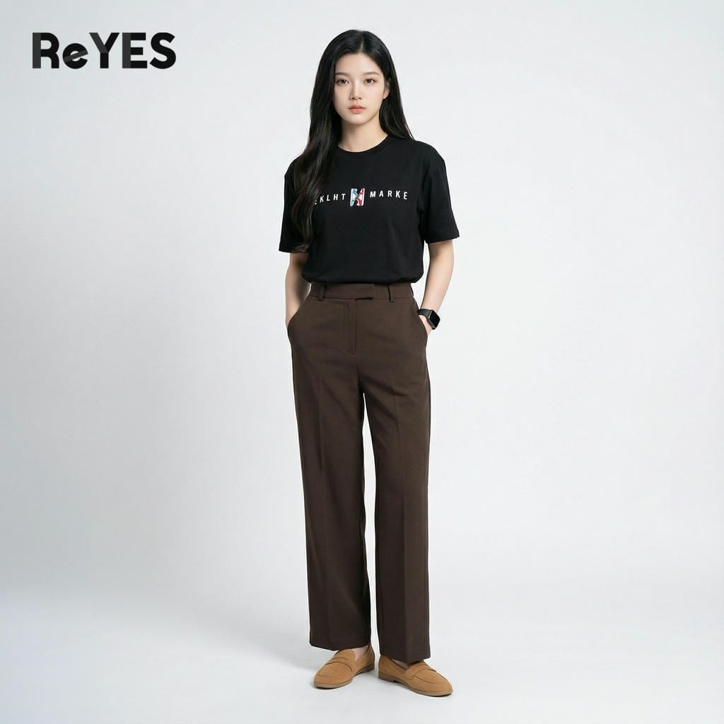 Áo phông unisex nữ nam cổ tròn tay ngắn chất cotton cao cấp áo thun oversize basic phong cách streetwear ReYES ROT001 - Ảnh 3