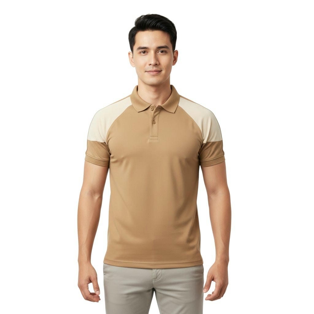 Áo Polo Nam Body ReYES RSB002 Cao Cấp, Phối Màu Raglan Trẻ Trung, Vải Cá Sấu Lạnh 4 Chiều (Trắng/Đen/Nâu) - Ảnh 3
