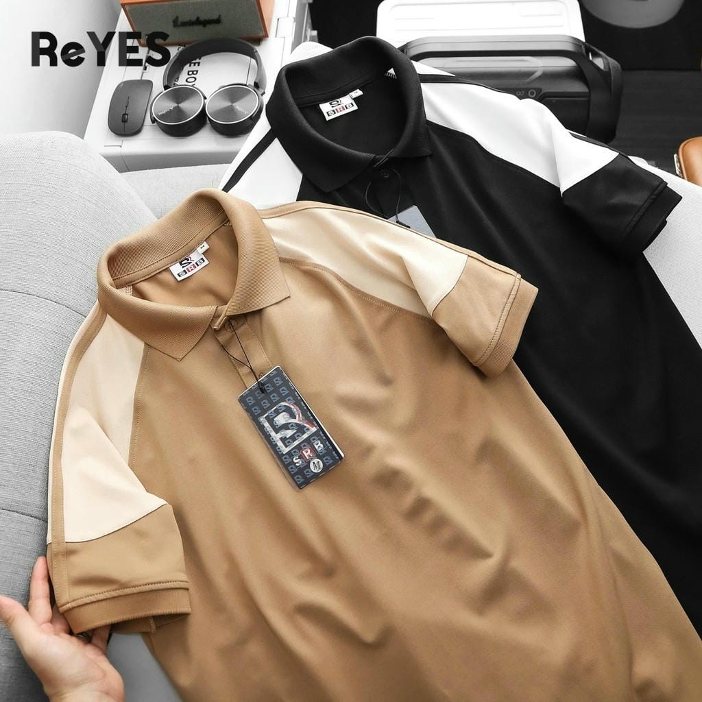 Áo Polo Nam Body ReYES RSB002 Cao Cấp, Phối Màu Raglan Trẻ Trung, Vải Cá Sấu Lạnh 4 Chiều (Trắng/Đen/Nâu) - Ảnh 6