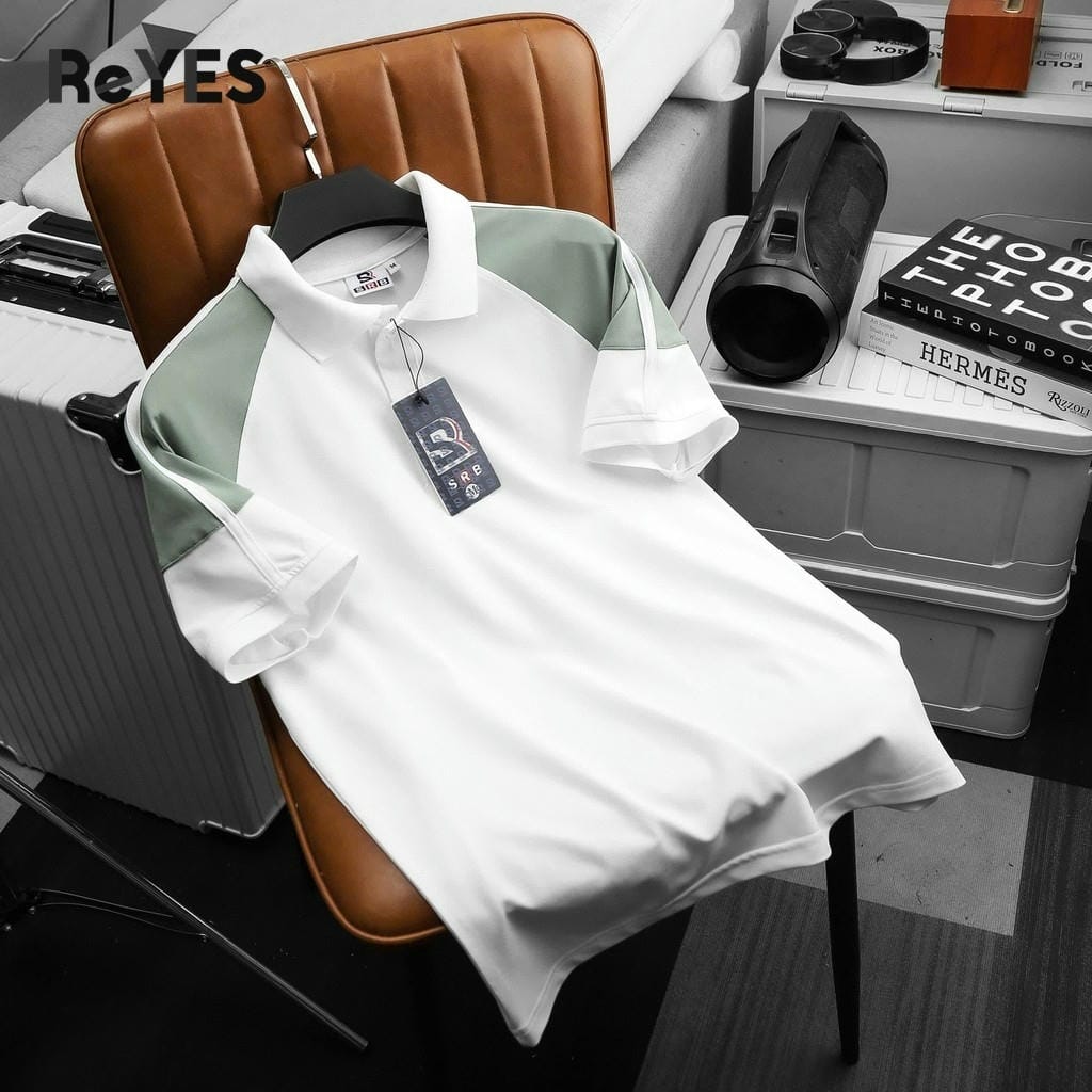 Áo Polo Nam Body ReYES RSB002 Cao Cấp, Phối Màu Raglan Trẻ Trung, Vải Cá Sấu Lạnh 4 Chiều (Trắng/Đen/Nâu) - Ảnh 7