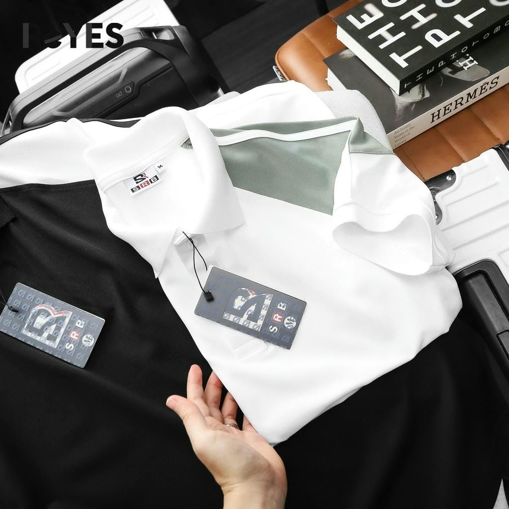 Áo Polo Nam Body ReYES RSB002 Cao Cấp, Phối Màu Raglan Trẻ Trung, Vải Cá Sấu Lạnh 4 Chiều (Trắng/Đen/Nâu) - Ảnh 8