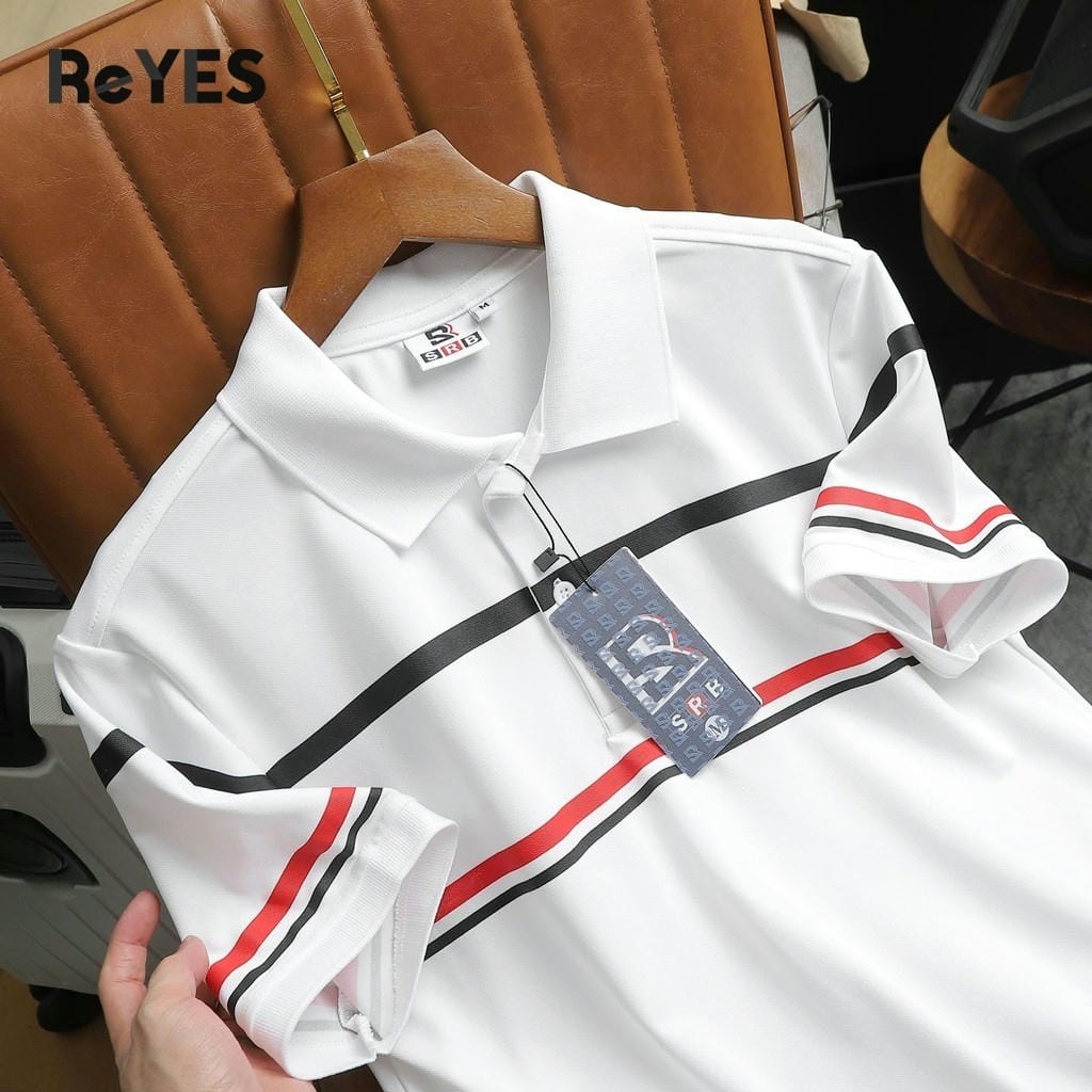 Áo Polo Nam Body ReYES RSB004 Cao Cấp, Vải Cá Sấu Lạnh 4 Chiều, Kẻ Sọc Ngang Đẹp (Trắng/Đen/Navy) - Ảnh 7