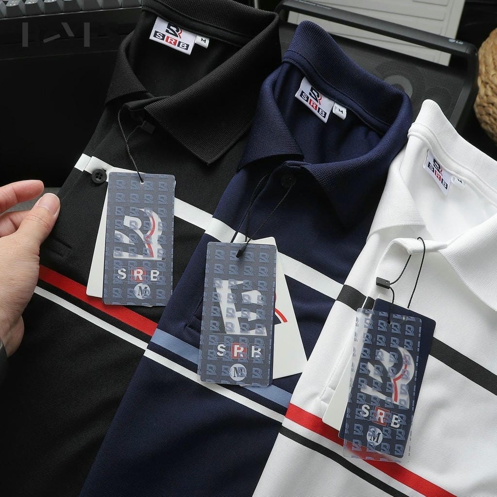 Áo Polo Nam Body ReYES RSB004 Cao Cấp, Vải Cá Sấu Lạnh 4 Chiều, Kẻ Sọc Ngang Đẹp (Trắng/Đen/Navy) - Ảnh 9