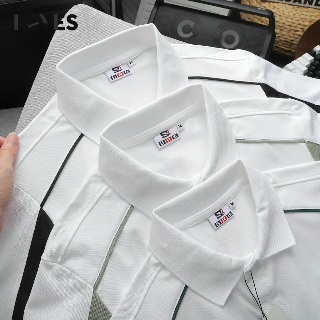Áo Polo Nam Body ReYES RSB007 Basic, Phối Màu Đẹp, Vải Cá Sấu Lạnh Cao Cấp (Trắng Phối Đen/Rêu/Xanh) - Ảnh 9