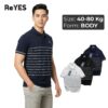Áo Polo Nam Body ReYES RSB008 Cao Cấp, Vải Cá Sấu Lạnh, Họa Tiết In Chữ Hiện Đại (Đen/Trắng/Xanh Đen)