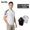 Áo Polo Nam Body ReYES RSB009 Phối Vai Cao Cấp, Vải Cá Sấu Lạnh, Họa Tiết Thể Thao Hiện Đại (Đen/Trắng)