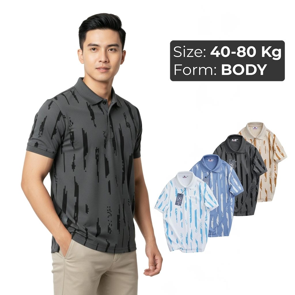 Áo Polo Nam Body ReYES RSB010, Họa Tiết Digital Camo Độc Đáo, Vải Cá Sấu Lạnh Cao Cấp (Trắng/Xám/Xanh/Be)