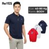 Áo Polo Nam Body ReYES RSB014 Basic Cao Cấp, Vải Cá Sấu Lạnh Siêu Mát, Phối Sọc Trụ Áo (Trắng, Đỏ, Xanh đen)