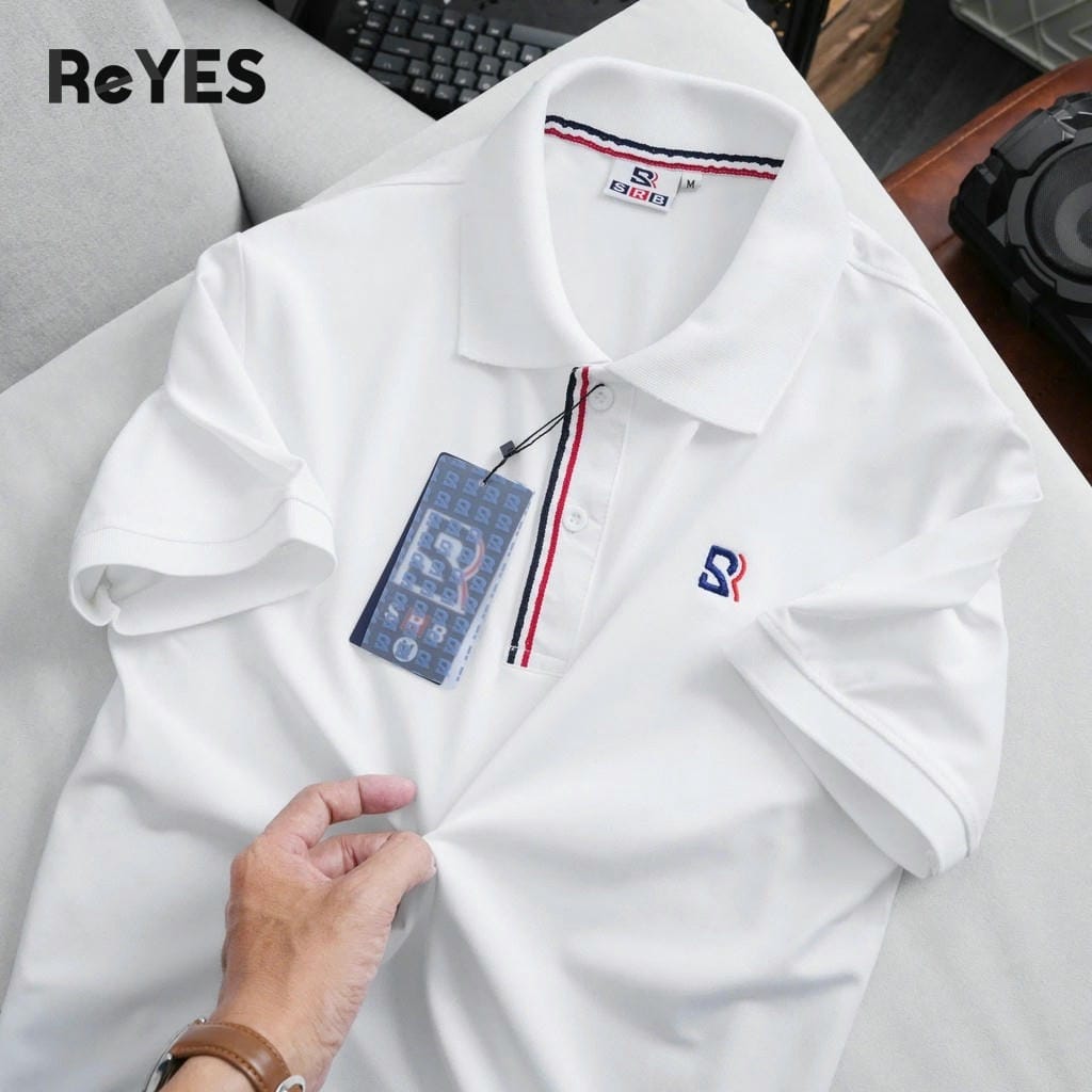 Áo Polo Nam Body ReYES RSB014 Basic Cao Cấp, Vải Cá Sấu Lạnh Siêu Mát, Phối Sọc Trụ Áo (Trắng, Đỏ, Xanh đen) - Ảnh 6