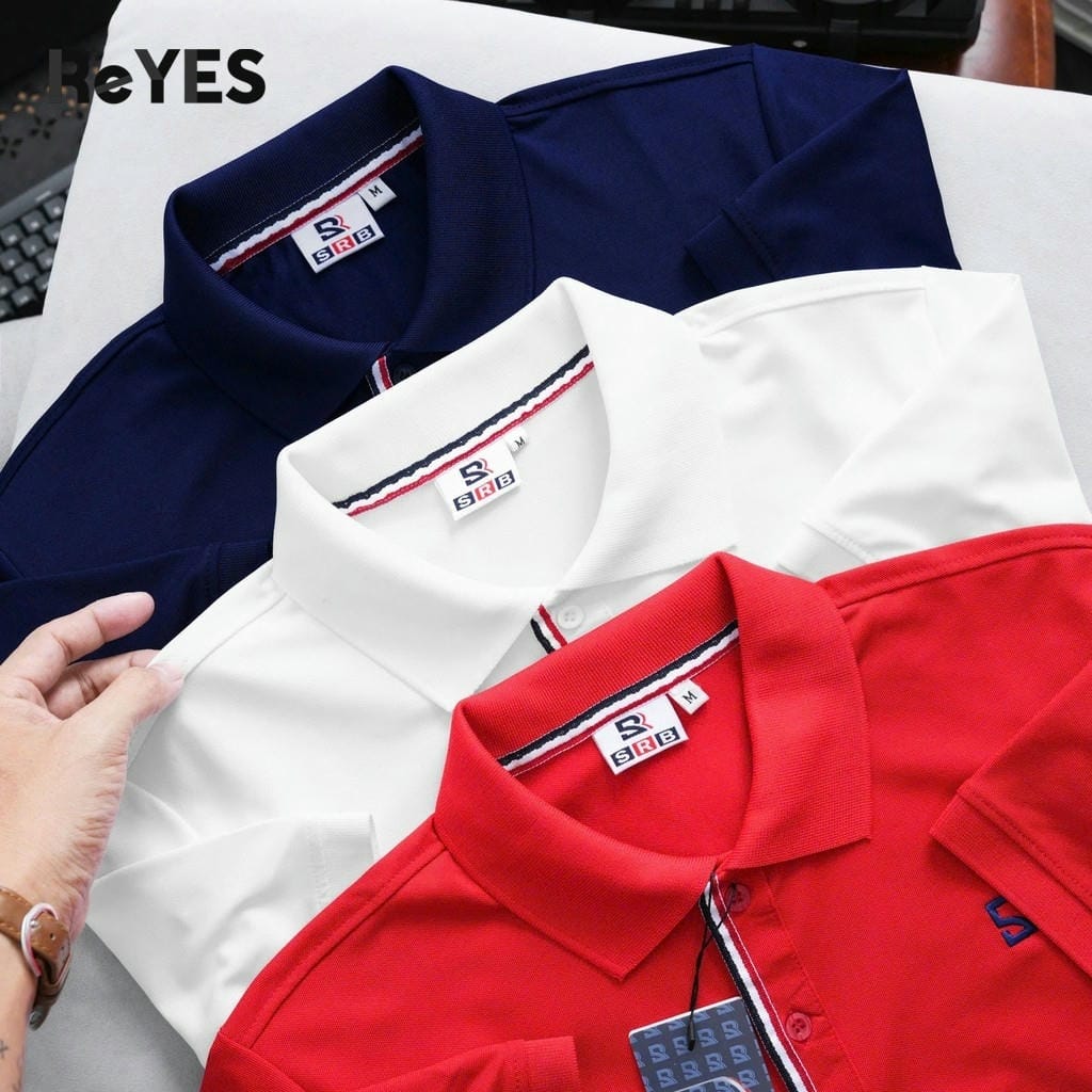 Áo Polo Nam Body ReYES RSB014 Basic Cao Cấp, Vải Cá Sấu Lạnh Siêu Mát, Phối Sọc Trụ Áo (Trắng, Đỏ, Xanh đen) - Ảnh 7