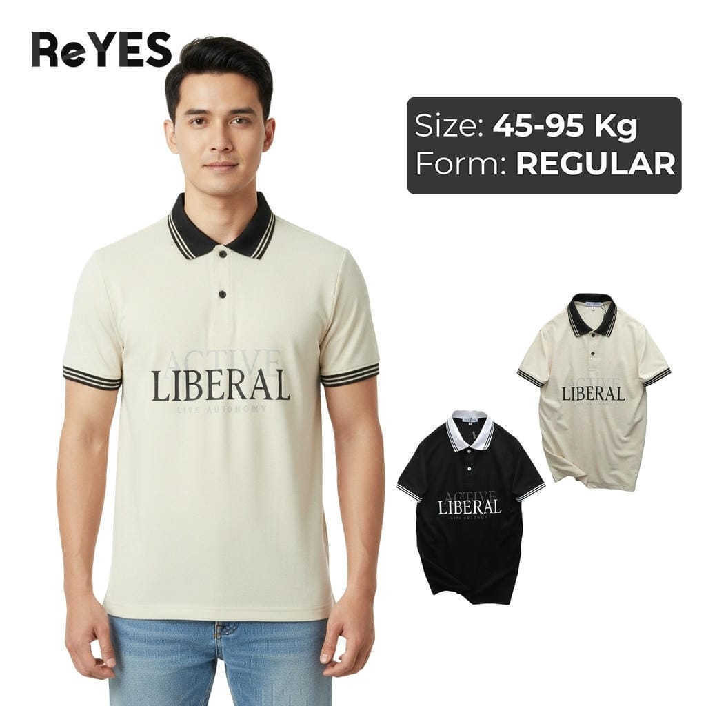 Áo polo nam có cổ vải cá sấu Tici cổ bẻ basic tay ngắn đi làm đi chơi ReYES RSP001 màu đen, kem