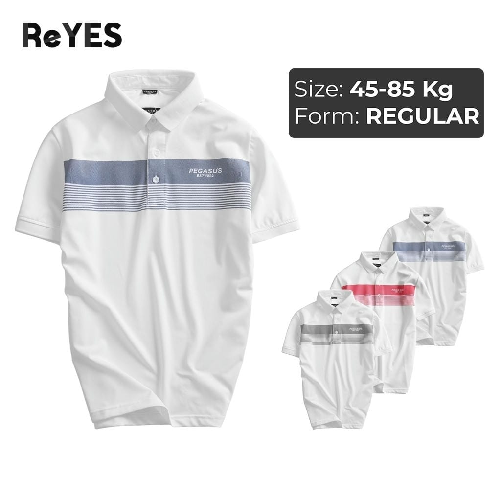 Áo polo nam Pegasus tay ngắn vải thun cá sấu lạnh cao cấp, form regular tôn dáng, phối sọc ngang ngực ReYES RSP040