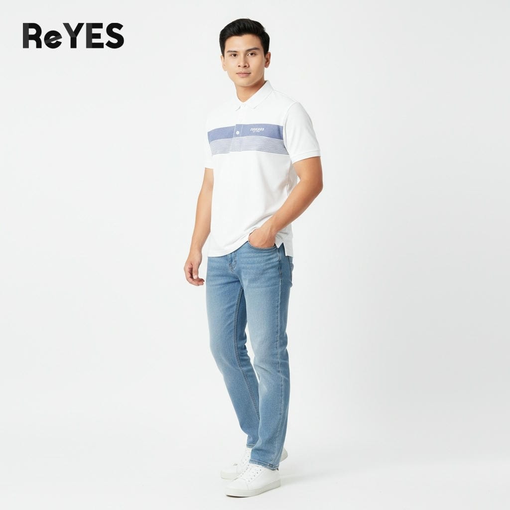 Alternative view of Áo polo nam Pegasus thun cá sấu lạnh cổ bẻ, phối sọc trẻ trung đi làm đi chơi ReYES RSP040