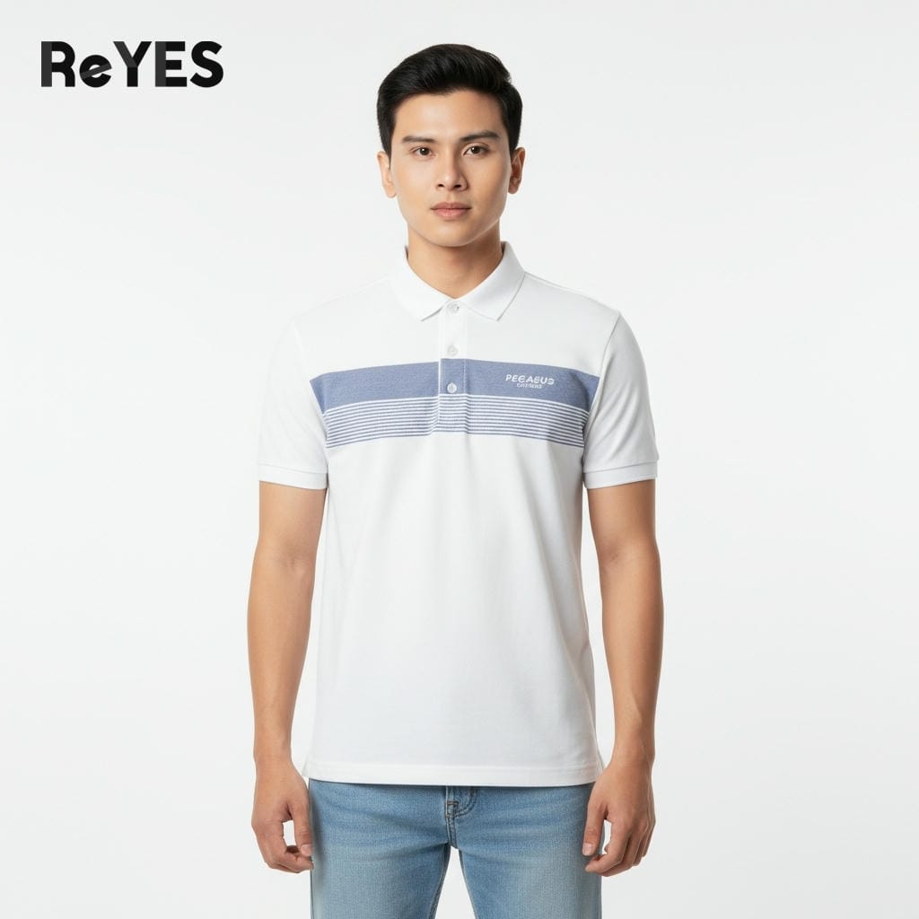 Áo polo nam Pegasus thun cá sấu lạnh cổ bẻ, phối sọc trẻ trung đi làm đi chơi ReYES RSP040 - Ảnh 3