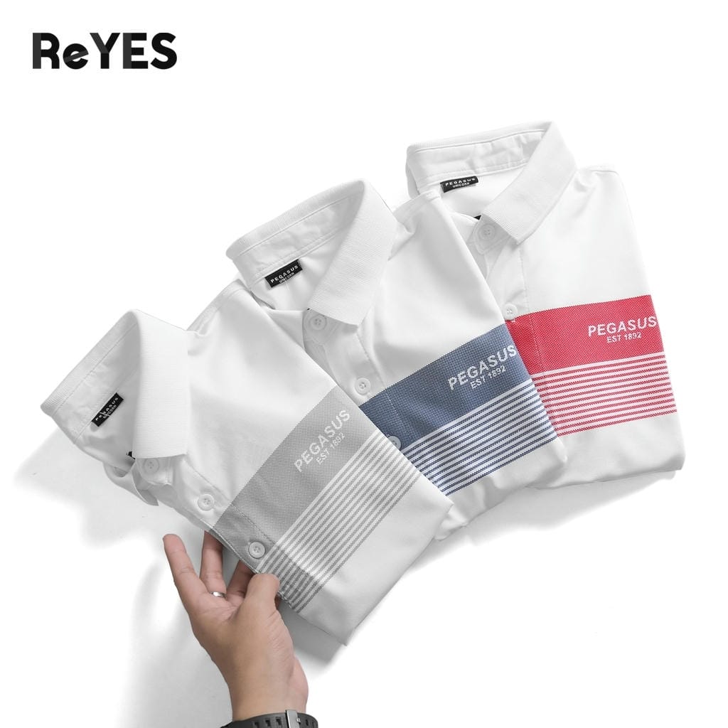 Áo polo nam Pegasus thun cá sấu lạnh cổ bẻ, phối sọc trẻ trung đi làm đi chơi ReYES RSP040 - Ảnh 4