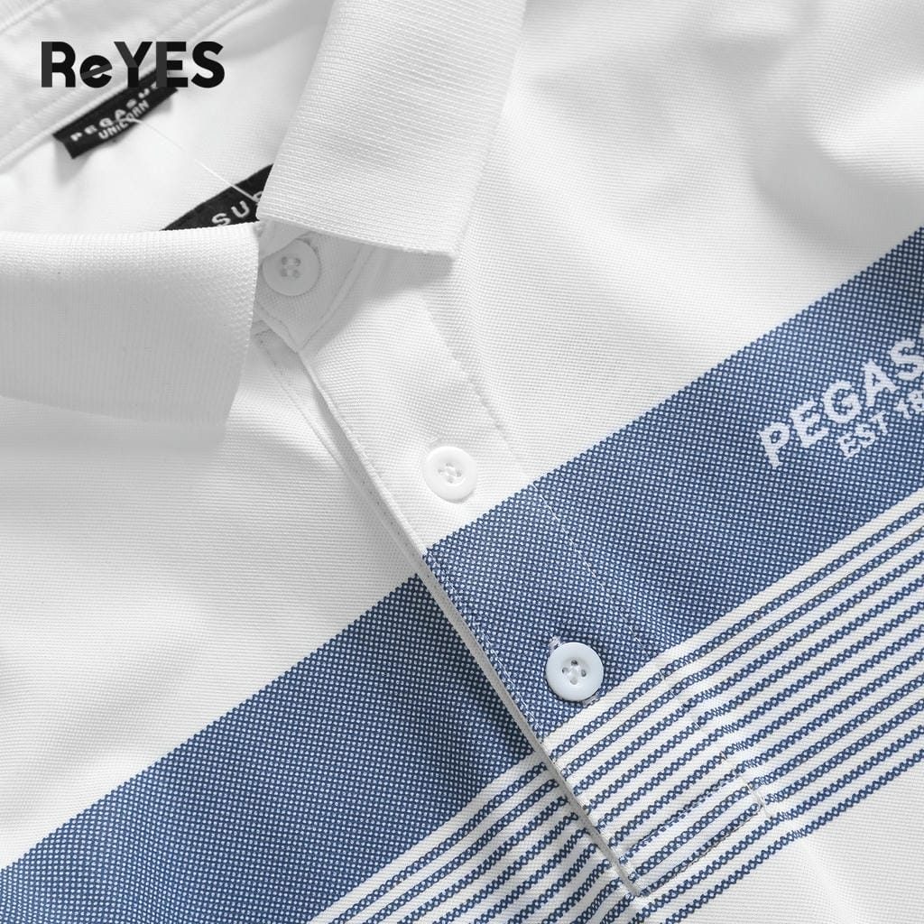 Áo polo nam Pegasus thun cá sấu lạnh cổ bẻ, phối sọc trẻ trung đi làm đi chơi ReYES RSP040 - Ảnh 5