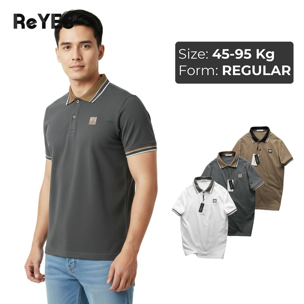 Áo polo nam Polo ReYES RSP050 100% cotton, cổ bẻ basic, áo thun nam tay ngắn có cổ đi làm đi chơi