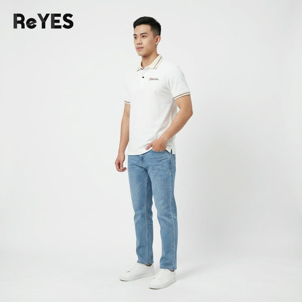 Alternative view of Áo polo nam ReYES RSP022 vải cá sấu tici mát form regular, áo thun nam có cổ đi làm đi chơi, có big size