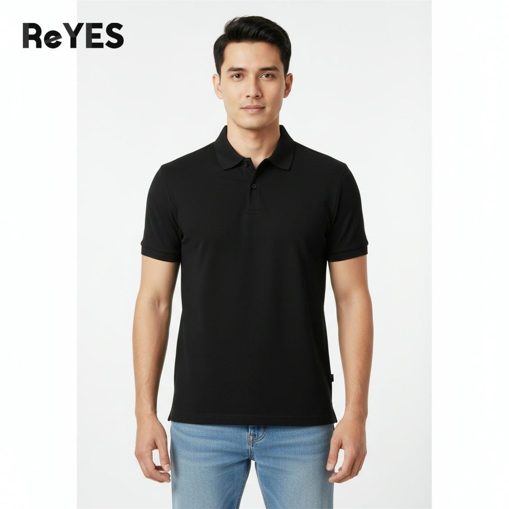 Áo polo nam ReYES RSP038 tay ngắn chất vải cá cao cấp co giãn 4 chiều form regular tôn dáng lịch lãm - Ảnh 3