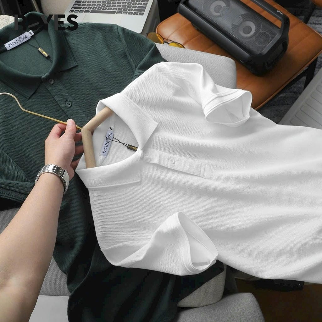 Áo polo nam ReYES RSP038 tay ngắn chất vải cá cao cấp co giãn 4 chiều form regular tôn dáng lịch lãm - Ảnh 5