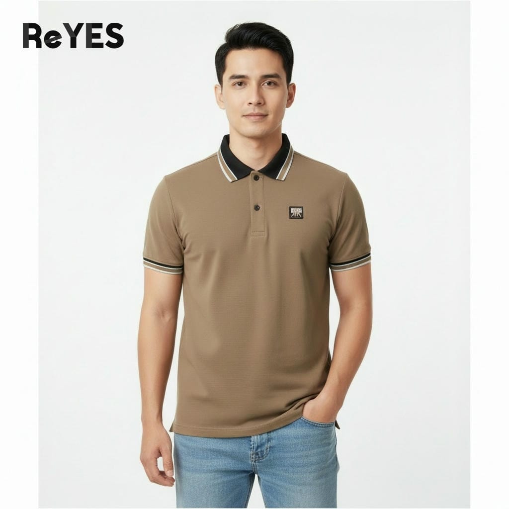Alternative view of Áo polo nam ReYES RSP050 tay ngắn vải 100% Cotton thoáng mát, áo thun nam có cổ form Regular trẻ trung