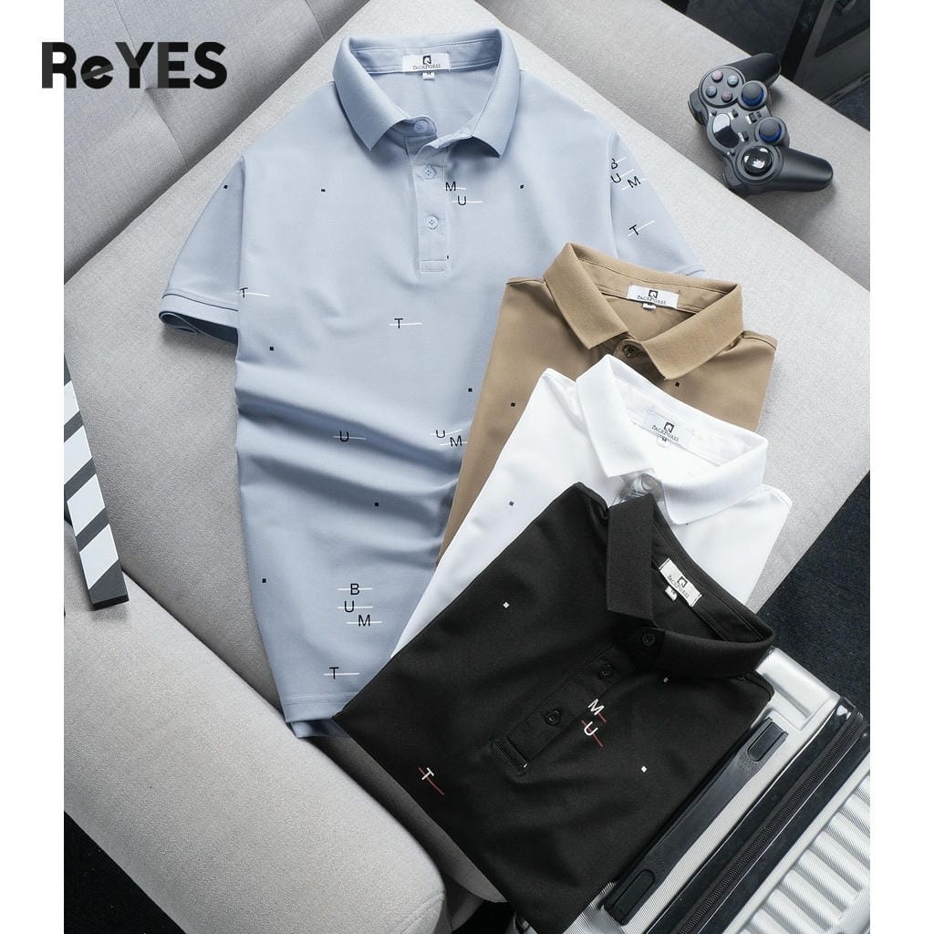 Áo polo nam ReYES RSP083 vải thun cá sấu lạnh co giãn 4 chiều form Regular họa tiết trẻ trung cao cấp - Ảnh 7
